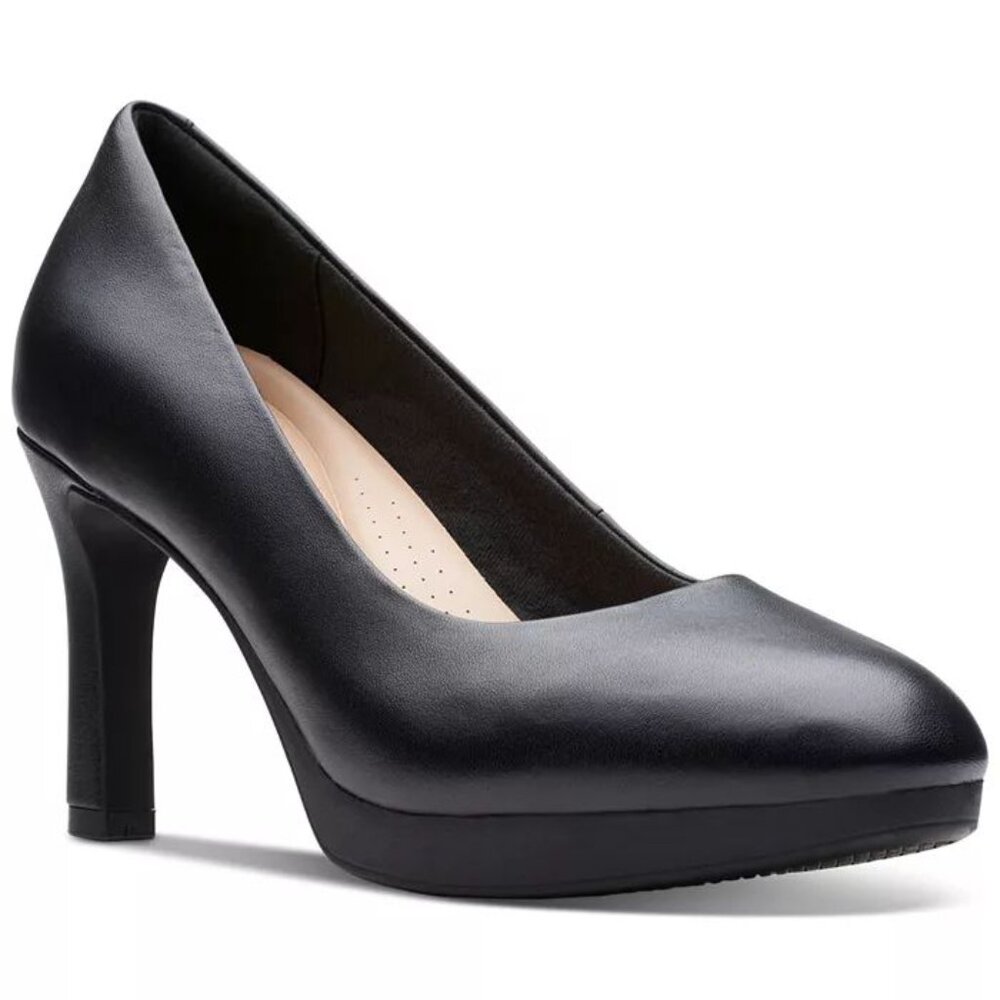 Collection by Clark’s Soft Black Platform Women’s Pump Heels 9.5 Wide EUC